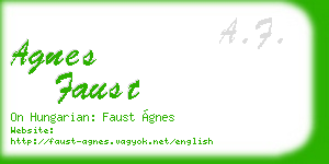 agnes faust business card